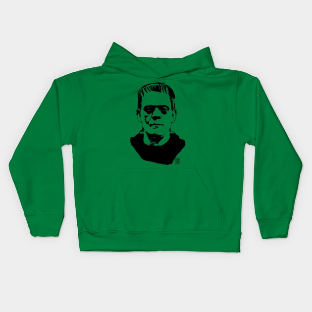 Frankenstein's Monster (dark design) Kids Hoodie by JSnipe